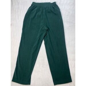 Vtg Briggs Womens 1X Elastic Waist‎ Pants Green Casual Comfortable Loungewear